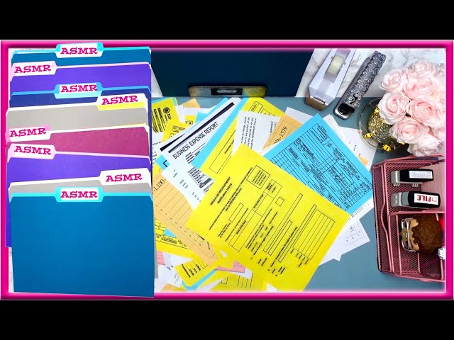 ASMR | Sorting/Organizing Paperwork Into Files | Paper Sounds | No Talking