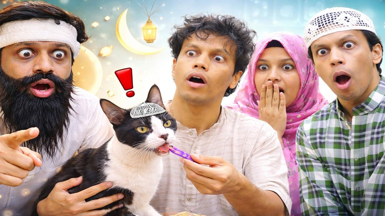 MUSLIM CAT BREAKS HIS FAST IN RAMADAN !!!