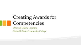 Creating Awards for Competencies in D2L