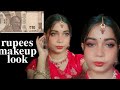 10 rupees makeup look!! easy and simple look!! Saraswati puja makeup look!!