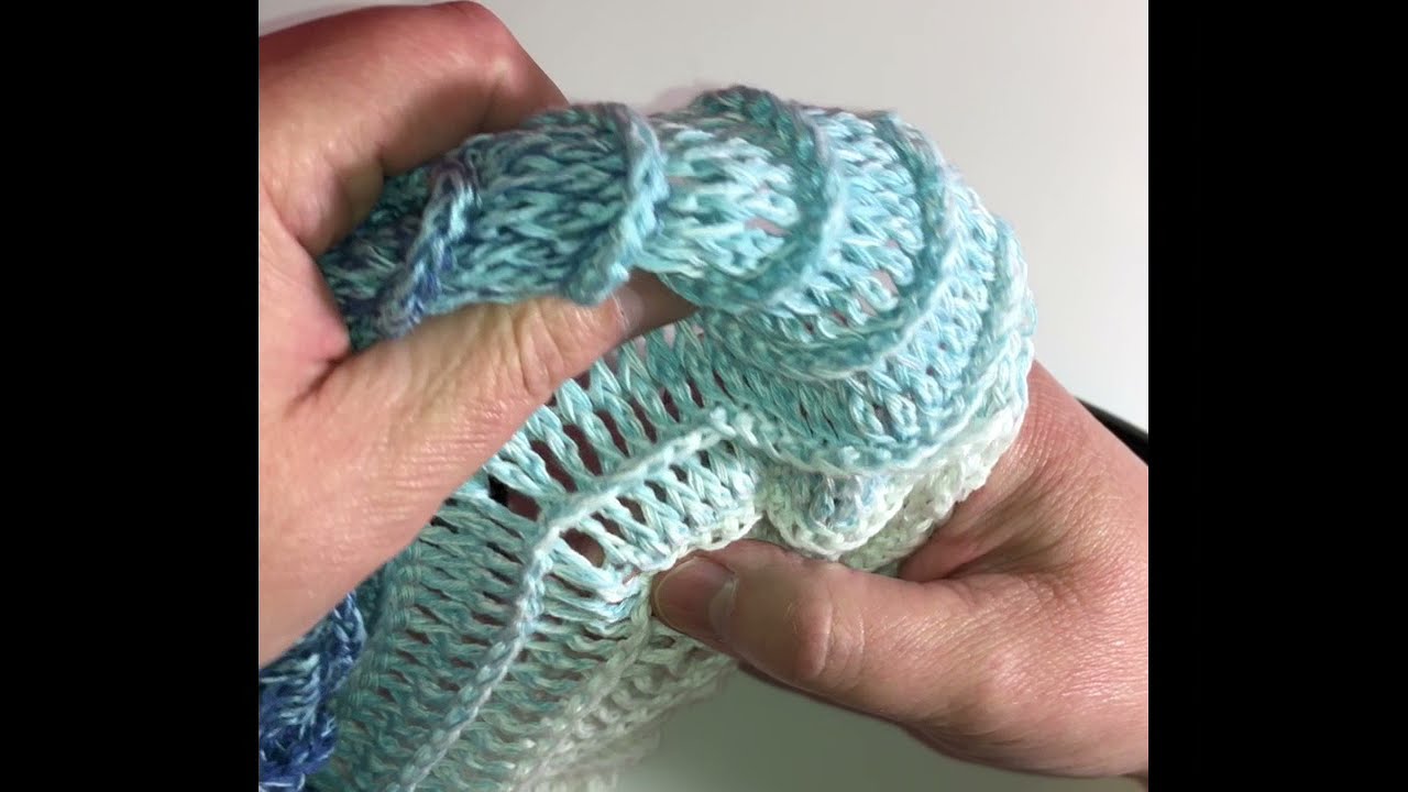 cityshop×ODAKHA Crazy Lace Knit Blue Lace Agate Crochet Stole - YouTube