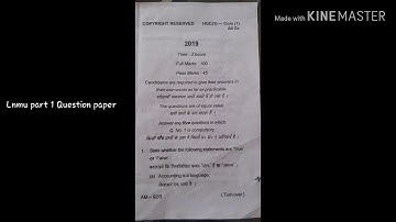 L.N.M.U B.COM PART 1 QUESTIONS PAPER #lnmu #viral #question