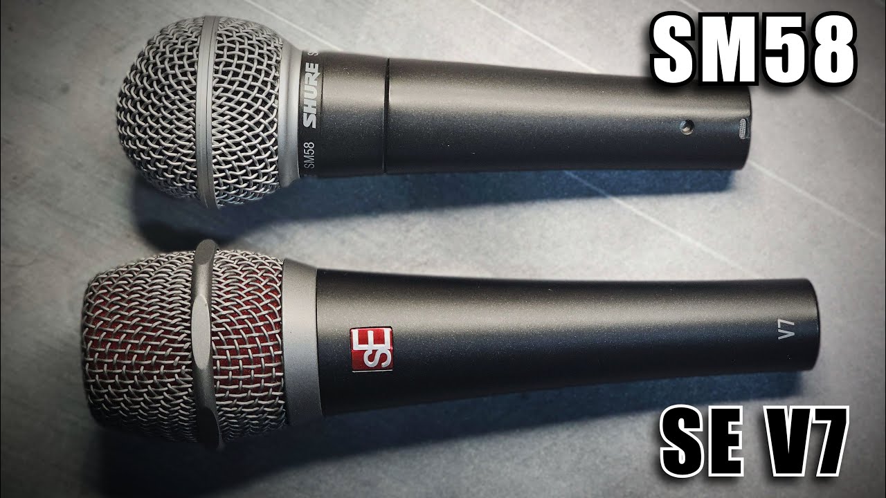 Сравнение динамических микрофонов Shure SM58 и SE V7! Короли за 100 долларов!