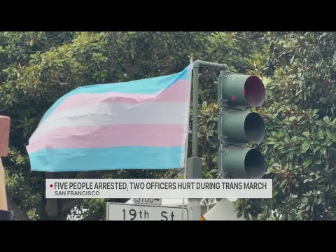 Five people arrested, two officers hurt during SF Trans March