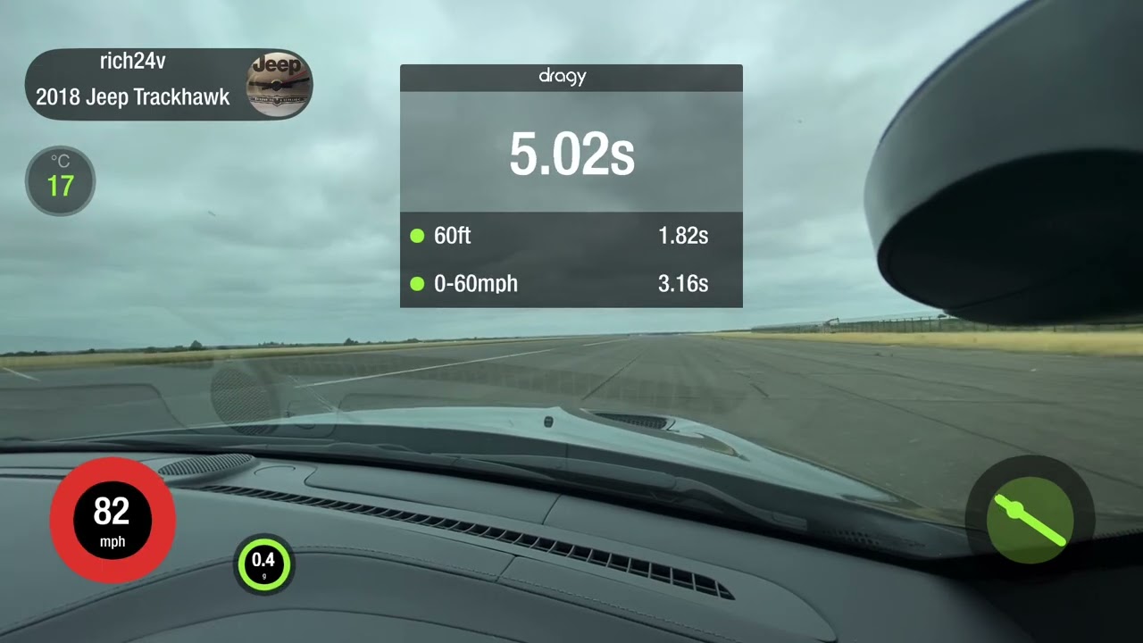 Jeep trackhawk at Kendrew barracks mile event. 