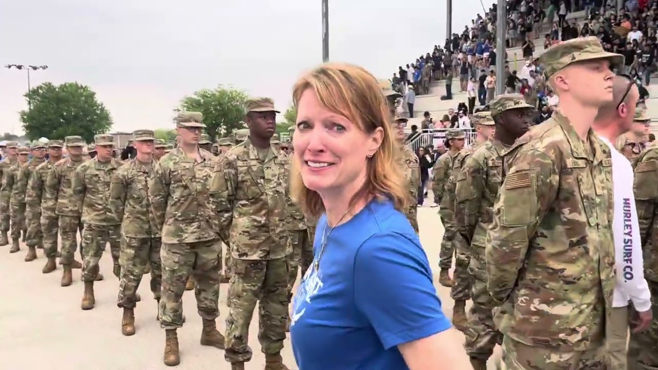 Proud Mom taps out her Airman at Lackland Air Force Base