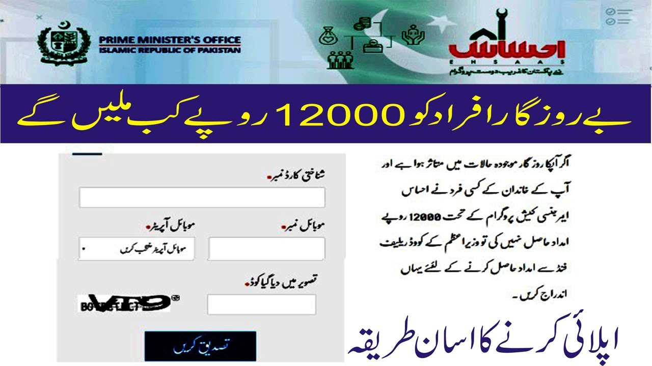 Apply Ehsaas Labour Unemployment Program || Ehsaas Cash 12000 Labour Program 2020