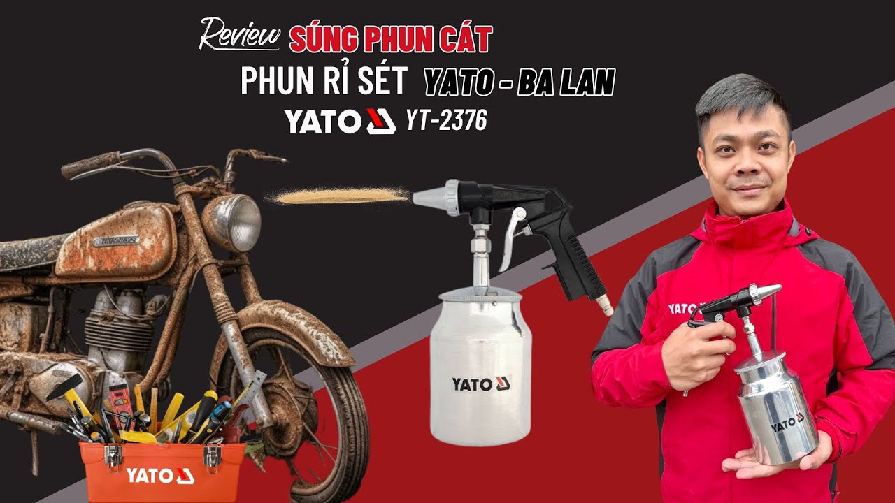 Cách Dùng | Súng Phun Cát Cầm Tay 1L (Yato) YT-2376 - youtube