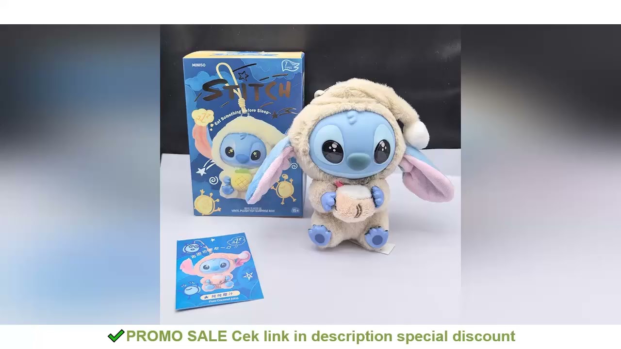 //* Stitch Eat Something Before Sleep Series Blind Box Plush Vinyl Toys Cute Doll Labu V3 Mystery Bo