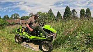 Grass is getting out of hand. Got called in to cut 3ft grass in 36° heat Grillo 10/27.