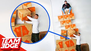 Don't Let Your Teammate Fall from the GIANT Box Wall!!