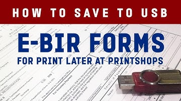 How to Save To USB | E-BIR Forms | Tutorial