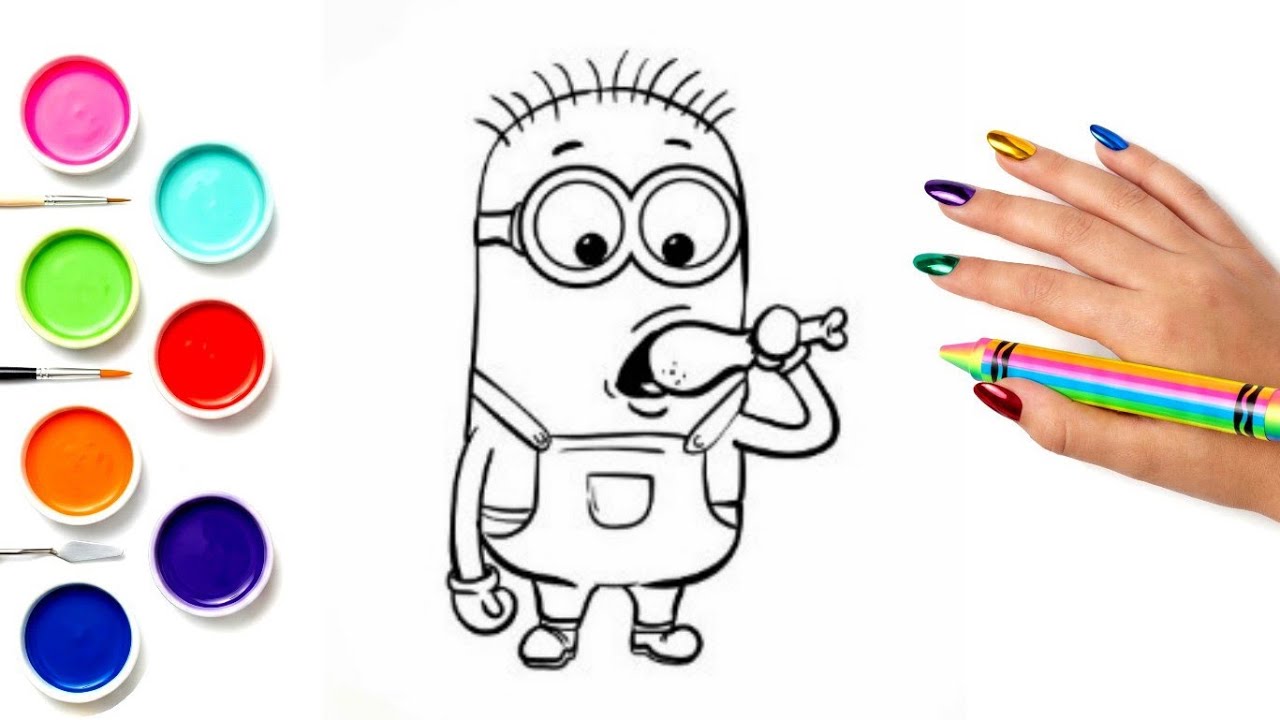 Как нарисовать миньонов для детей 💛 | Раскраска