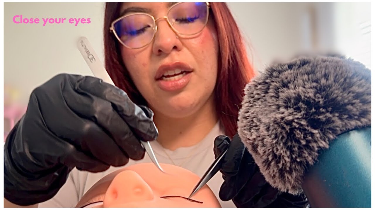 ASMR Lash Application Role Play 👁️ Mic Scratching & Clicky Plucks