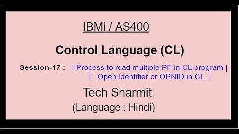 OPNID in  CL program | Open Identifier in CL program  | OPNID  | Reading multiple pf in cl program |