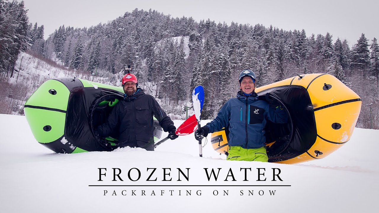 Pack Raft Snow How to paddle on snow - Packrafting Frozen Water 4K - YouTube