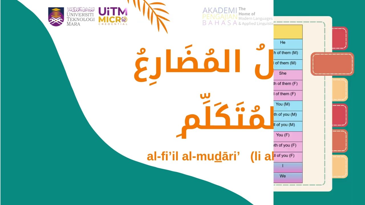 MC TEACHING VIDEO  AL FI'IL MUDARI' [LI AL-MUTAKALLIM]