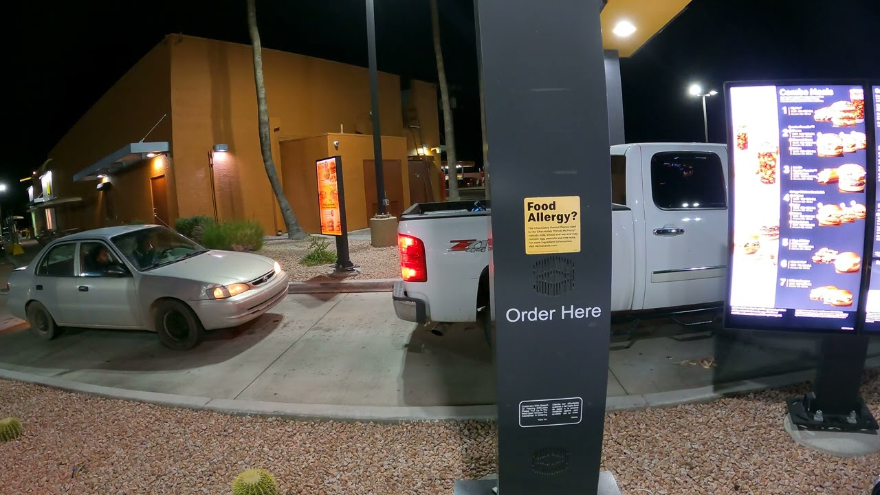 McDonald's App Mobile Order Drive-Thru Pickup, Vanilla Ice Cream Cone, Gila Bend, AZ 22 Jan 2023 GFH