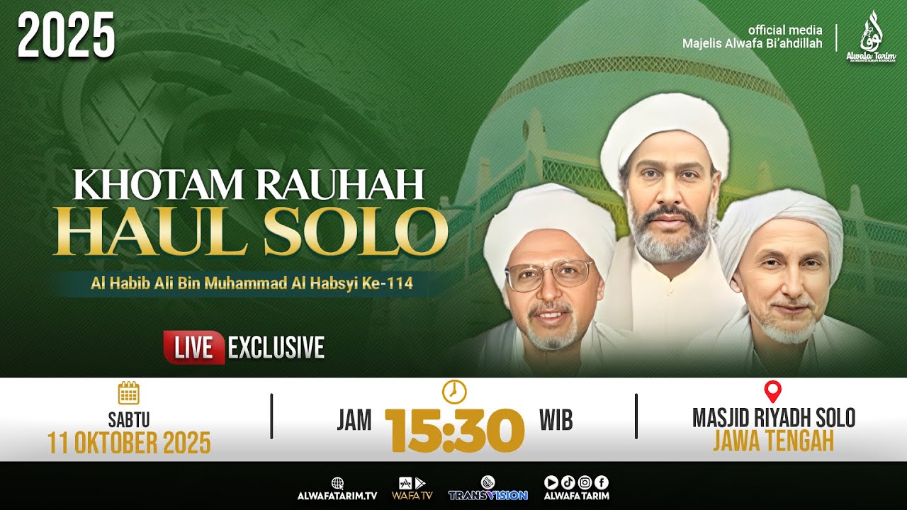 🔴LIVE | KHATAM RAUHAH HAUL SOLO 2025 - RANGKAIAN HAUL AL HABIB ALI BIN MUHAMMAD AL HABSYI KE-114