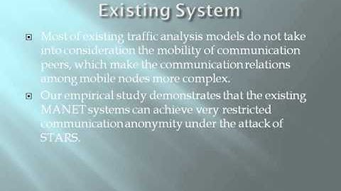 2014 IEEE NETWORK SECURITY STARS A Statistical Traffic Pattern Discovery System for MANETs