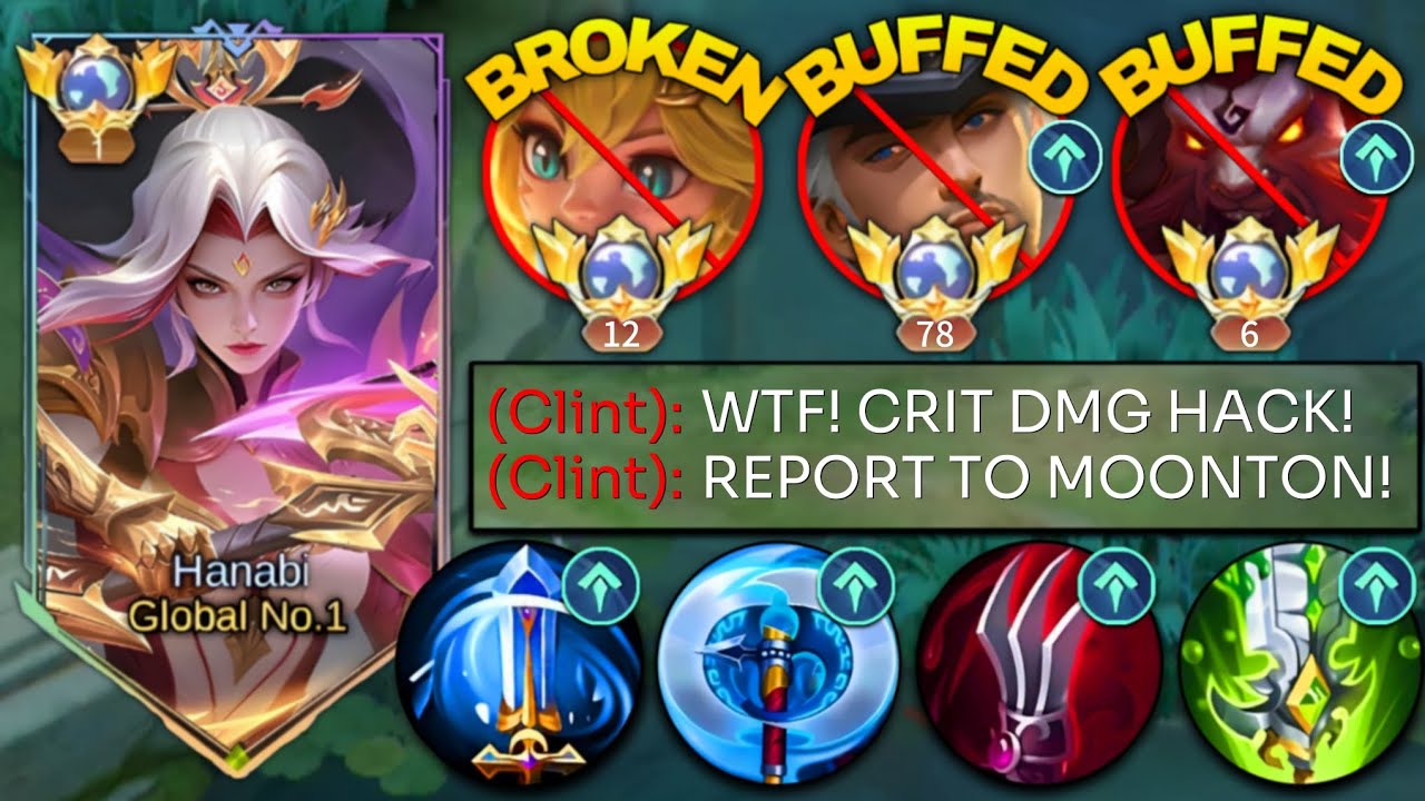 NEW OP HANABI BURST CRITICAL DAMAGE THAT CAN DESTROY EVERYTHING😈!! BEST BUILD TO BEAT STRONG HERO!!.