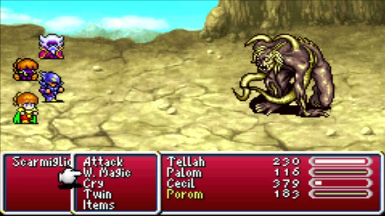 Final Fantasy 4 Advance (GBA) Boss #6 Scarmiglione Final Form - YouTube