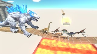 Lava, Shimo and Biollante | The Broken Bridge Challenge - Animal Revolt Battle Simulator