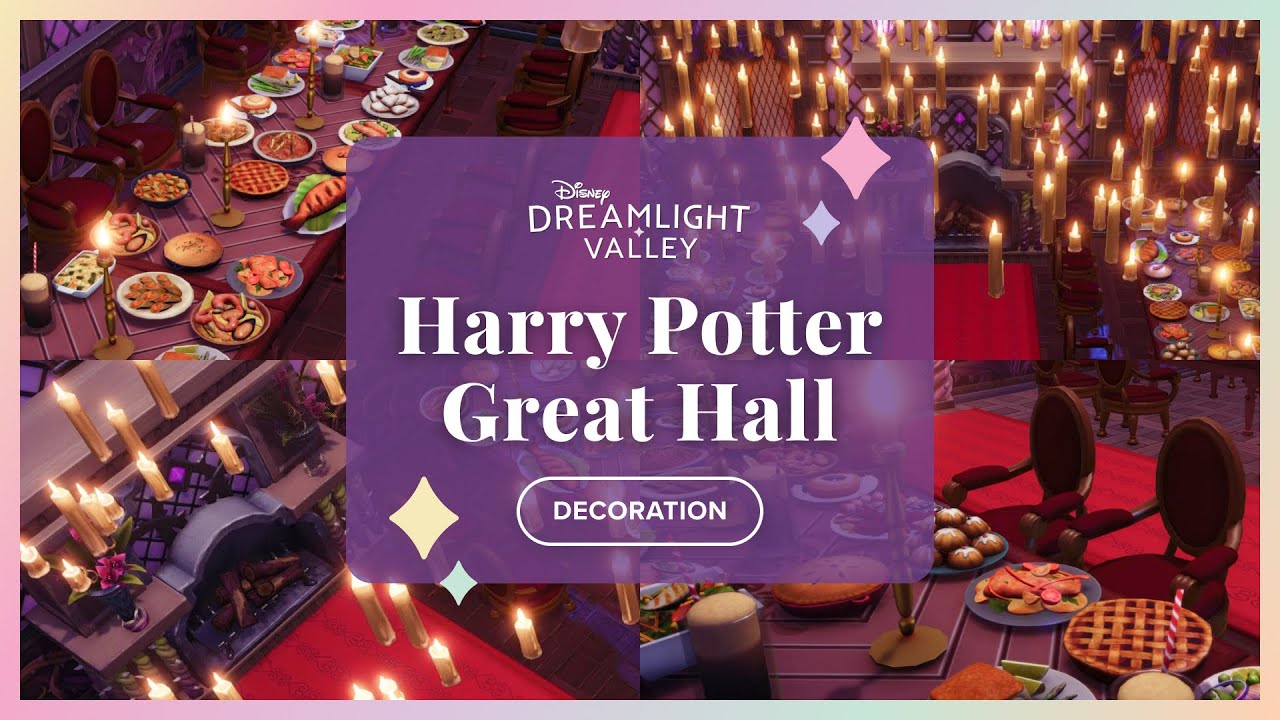 Harry Potter Great Hall Build & Tour, Dreamlight Valley Decorating Ideas &  Tips