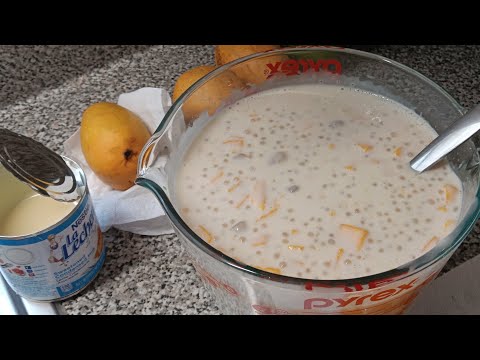 MANGO TAPIOCA PEARL WITH COCONUT MILK AND CONDENSED MILK. #youtube #blogger #youtuber #video #food