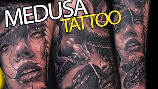 Download Lagu Realistic Medusa Tattoo | Powerful Black \u0026 Grey Tattoo Art MP3
