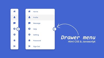 Responsive Navigation Drawer using HTML CSS & Javascript | Drawer Menu