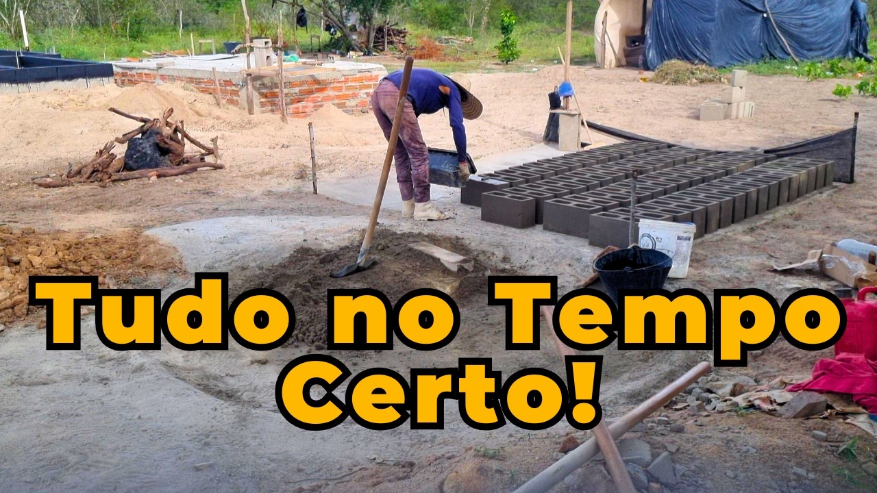 Ep 23 - Fazendo  Bloco Estrutural da Casa do zero | E Ganhamos um Presente!