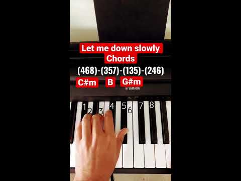 How to play let me down slowly left hand (Chords Piano tutorial) - YouTube
