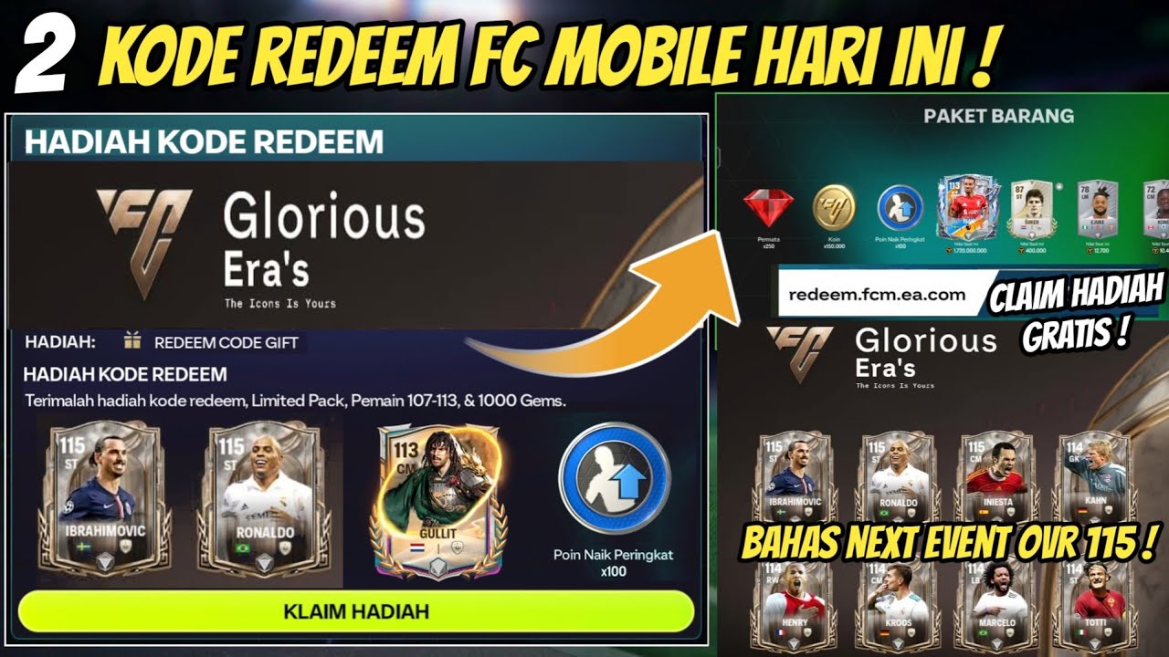 2 KODE REDEEM BARU FC MOBILE CLAIM PEMAIN 113 GRATIS ! BAHAS NEXT EVENT ...