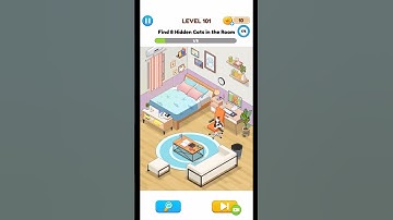 Annoying Puzzle Game -  Level - 101 - Find 8 hidden cats in the Room.
