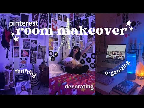 AESTHETIC ROOM MAKEOVER! thrifting furniture, decorating, & organizing (pinterest-inspired)