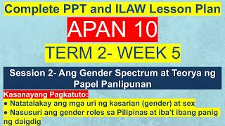 Details APAN 10 Term 2 Week 5 Session 2: Ang Gender Spectrum at Teorya ng Papel Panlipunan Guide