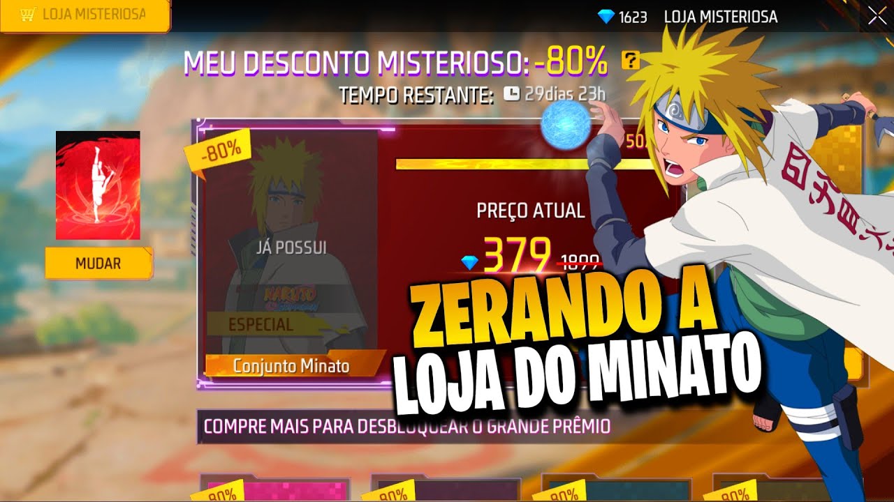 ZERANDO A LOJA MISTERIOSA DO MINATO, ATÉ 90% DE DESCONTO, PEGUE TUDO AGORA - NOVIDADES FREE FIRE