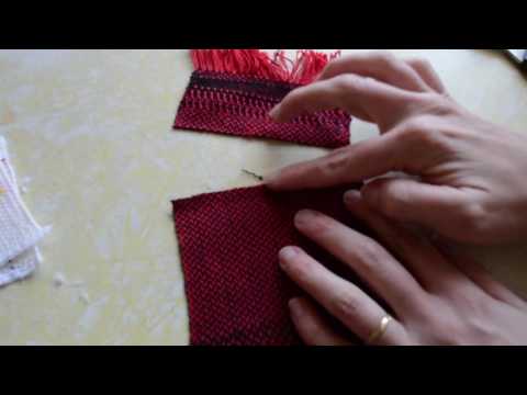 Cutting hand woven cloth, part 1