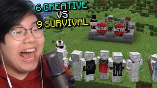 Minecraft Perang 6 CREATIVE VS 9 SURVIVAL - BATTLE SIEGE