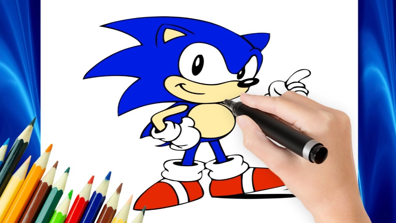 How to draw Sonic Step by Step Easy - YouTube