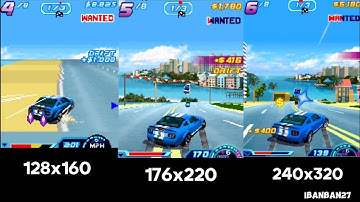 Asphalt 6 Adrenaline - Graphics Comparison  [128x160 vs 176x220 vs 240x320] Java Games