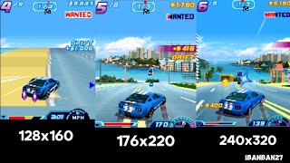 Asphalt 6 Adrenaline  Graphics Comparison  [128x160 vs 176x220 vs 240x320] Java Games