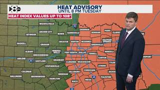 DFW Weather: Heat advisory until Tuesday evening in 14 day forecast