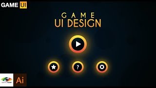 Adobe Illustrator Easy Game UI Design + Glow Buttons Tutorial (Mobile Game Menu) screenshot 4