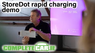 StoreDot 100-in-5 battery charging demo with the Polestar 5