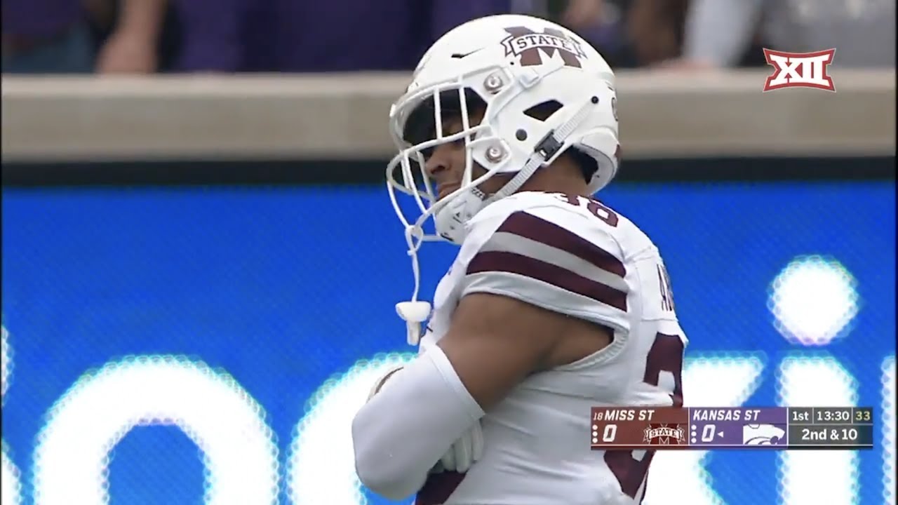 Johnathan Abram (Mississippi State DB #38) Vs. Kansas State 2018
