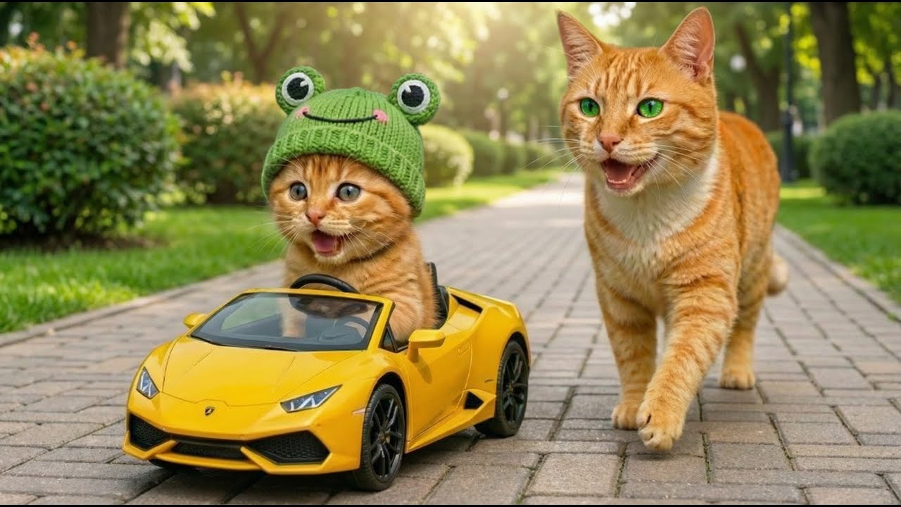 Did the ginger kitten break his car?🚗 Mother Cat will help🐈💔🩹