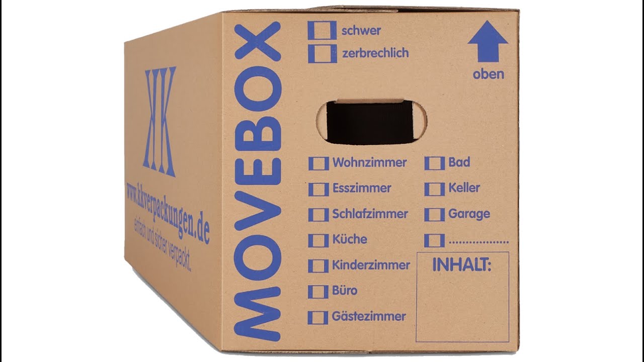 Umzugskartons Movebox 2-wellig 40 Kg Traglast Aufbauanleitung