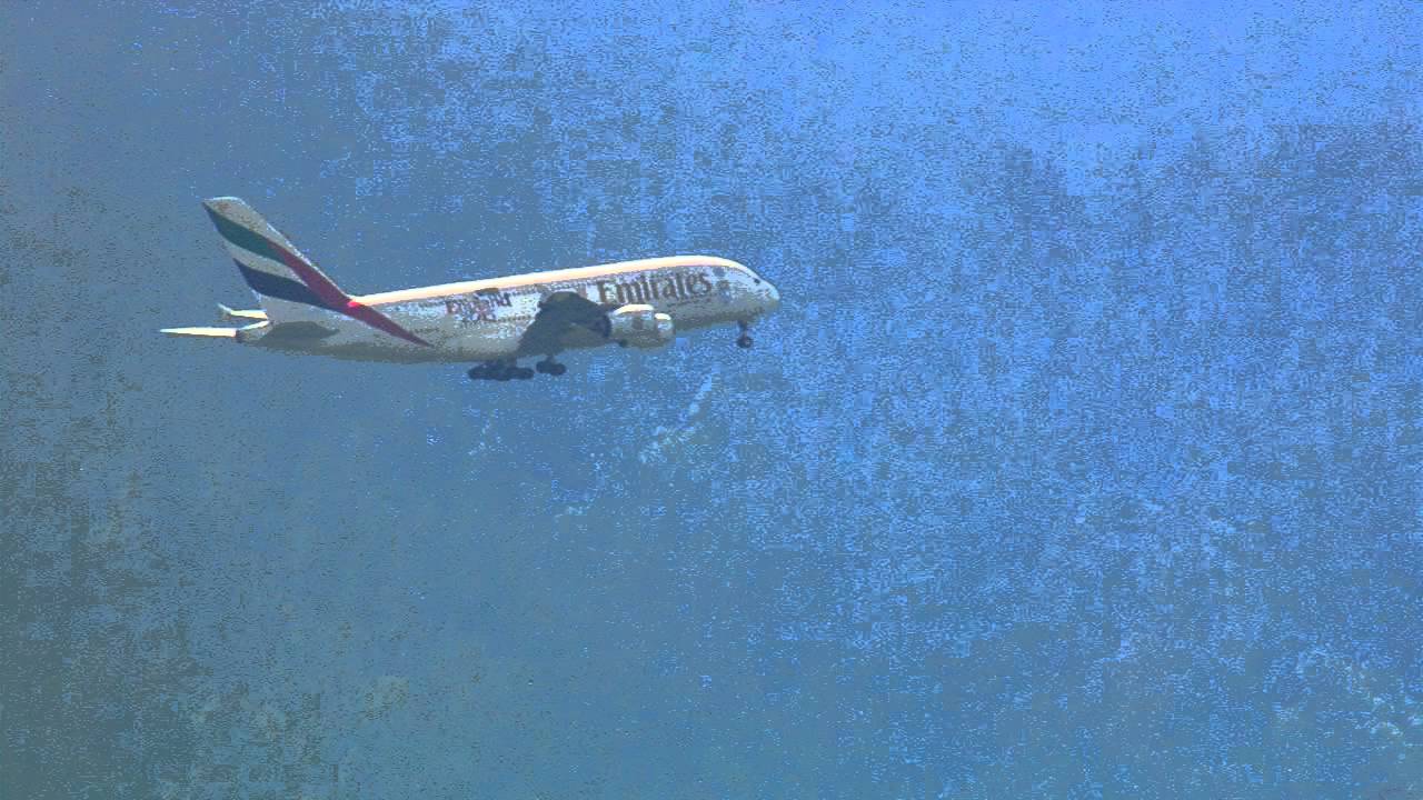 Airbus A 380 Emirates Landing SFO San Francisco California